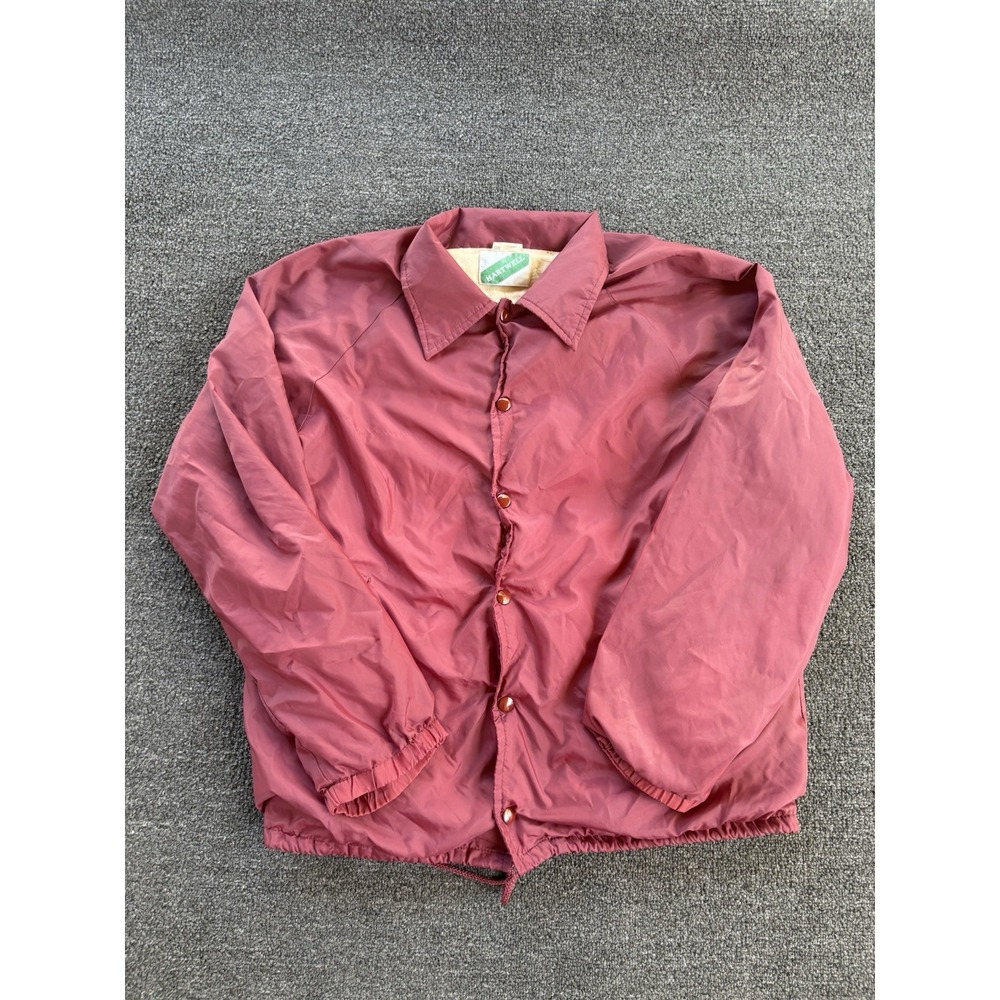 Vintage Red Hartwell Nylon Jacket With Cotton Lining Size Large